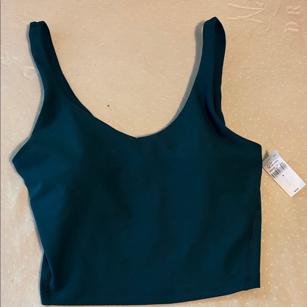 Women's Teal Scoop Neck Crop Tank Top
